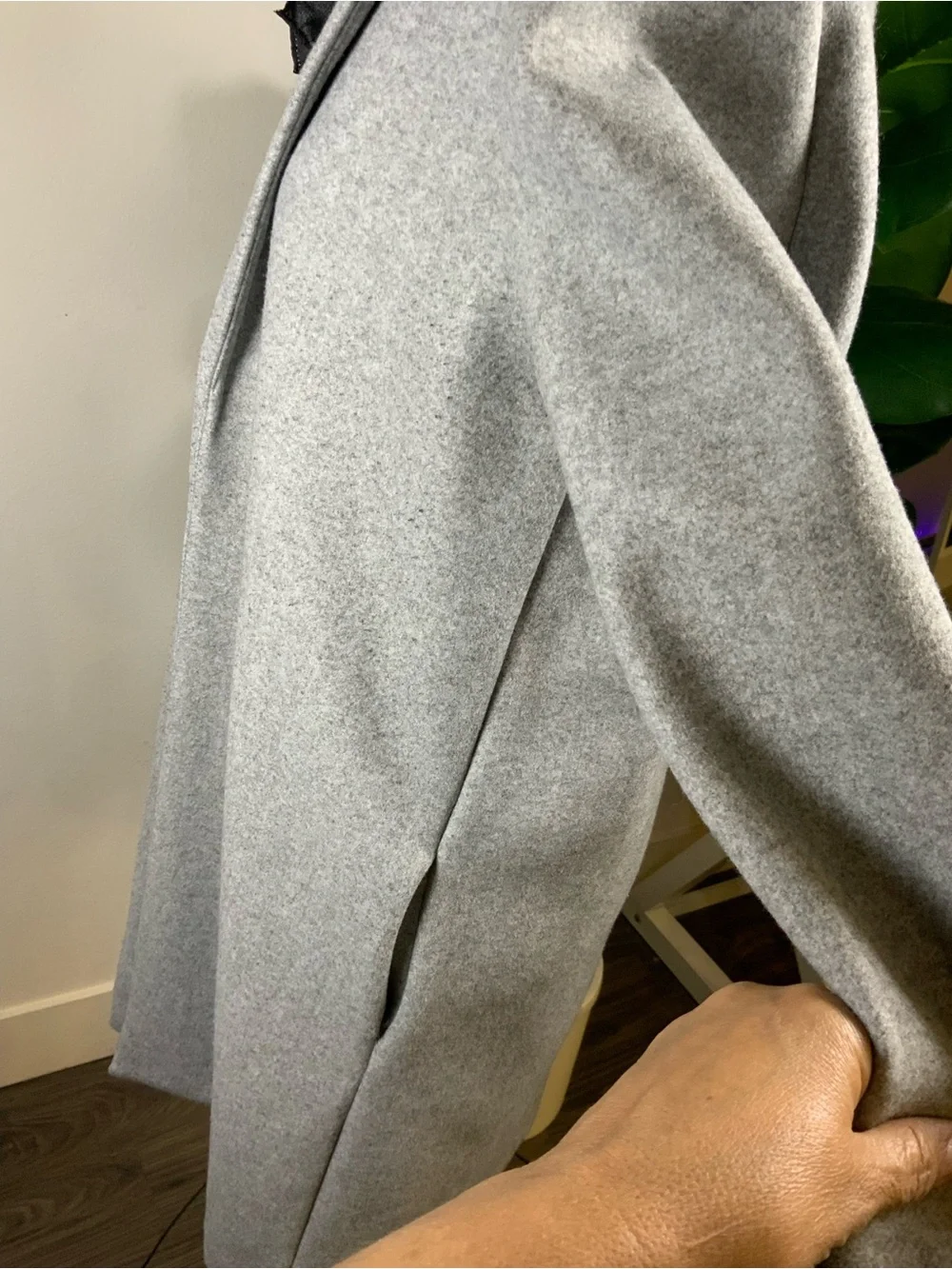 Zara Light Gray Open-Front Trench Coat